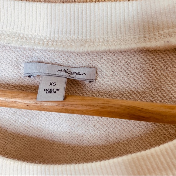 Halogen Sweater Cream Eyelet Floral Design Size XS - Picture 4 of 6